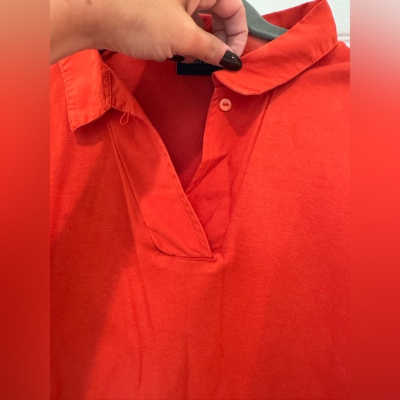 Saint James Red Long Sleeve Collared 100% Cotton Top - Picture 3 of 8